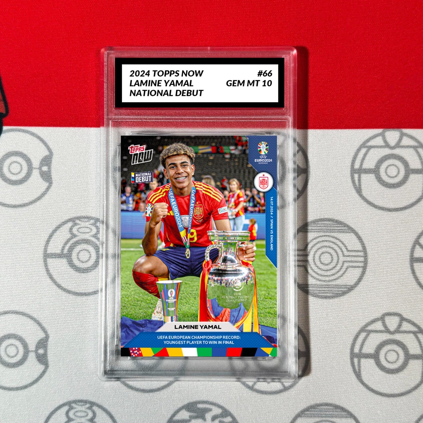 Graded 10 LAMINE YAMAL #66 2024 Topps Now EURO Soccer RC Rookie Soccer