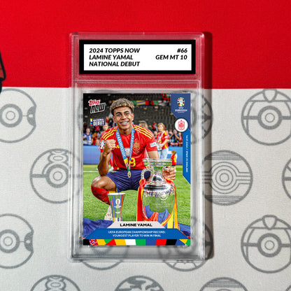 Graded 10 LAMINE YAMAL #66 2024 Topps Now EURO Soccer RC Rookie Soccer
