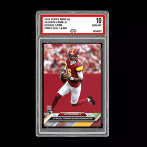 Graded 10 Jayden Daniels - 2024 TOPPS NOW #3 Washington RC ROOKIE CARD Football