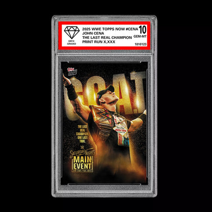 Graded 10 John Cena 2025 WWE Topps Now The Last Real Champion Card Wrestling