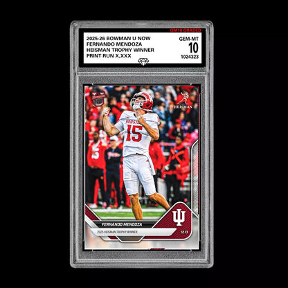 Graded 10 Fernando Mendoza HEISMAN RC 2025-26 Bowman U Now Rooke Card  #60 Football