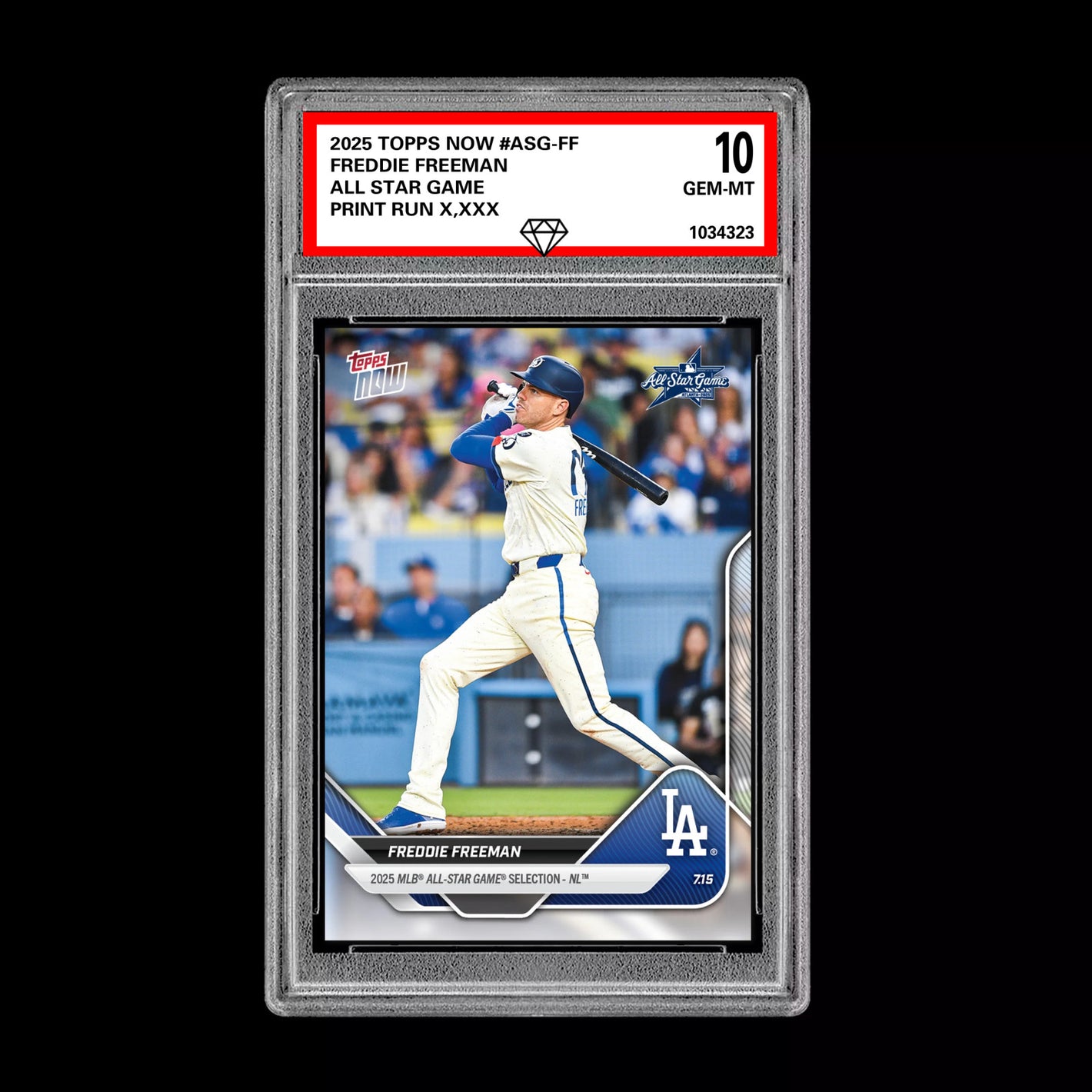 Graded 10 Freddie Freeman - 2025 TOPPS NOW #ASG-FF All-Star Game Set Baseball