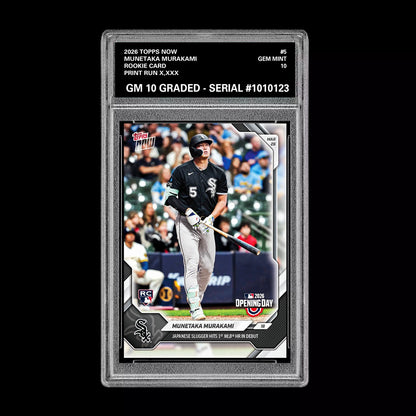 Graded 10 Munstaka Murakami RC Rookie #5 2026 Topps Now MLB Opening Day  Baseball
