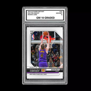 Graded 10 Dalton Knecht #123 LA Lakers Rookie RC 2024 Panini Instant NBA Basketball