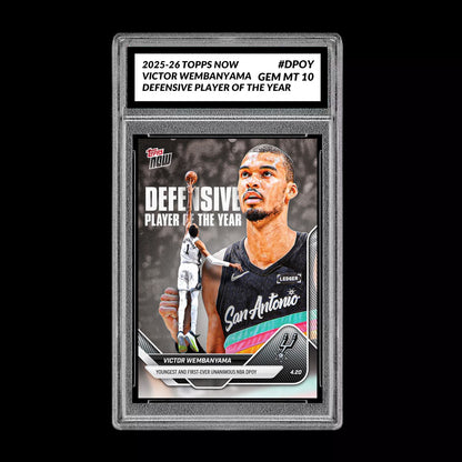 Graded 10 Victor Wembanyama 2025-26 Topps Now #DPOY PRESALE Basketball
