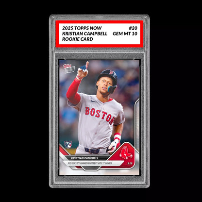 Graded 10 Kristian Campbell RC Rookie Red Sox HR 2025 MLB Topps NOW #20  Baseball