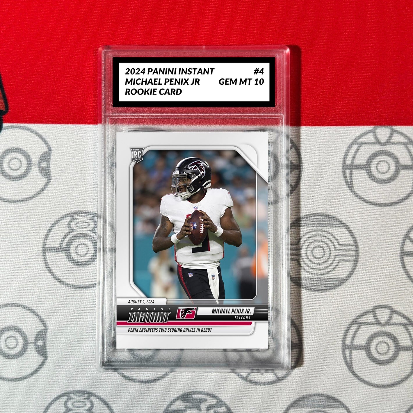 Graded 10 Michael Penix Jr #4 RC Rookie Card 2024 Panini Instant Falcons Football