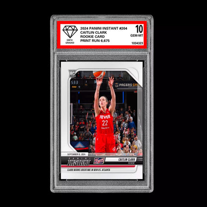 Graded 10 CAITLIN CLARK 2024 Panini Instant #204 Indiana Fever RC ROOKIE Card Basketball