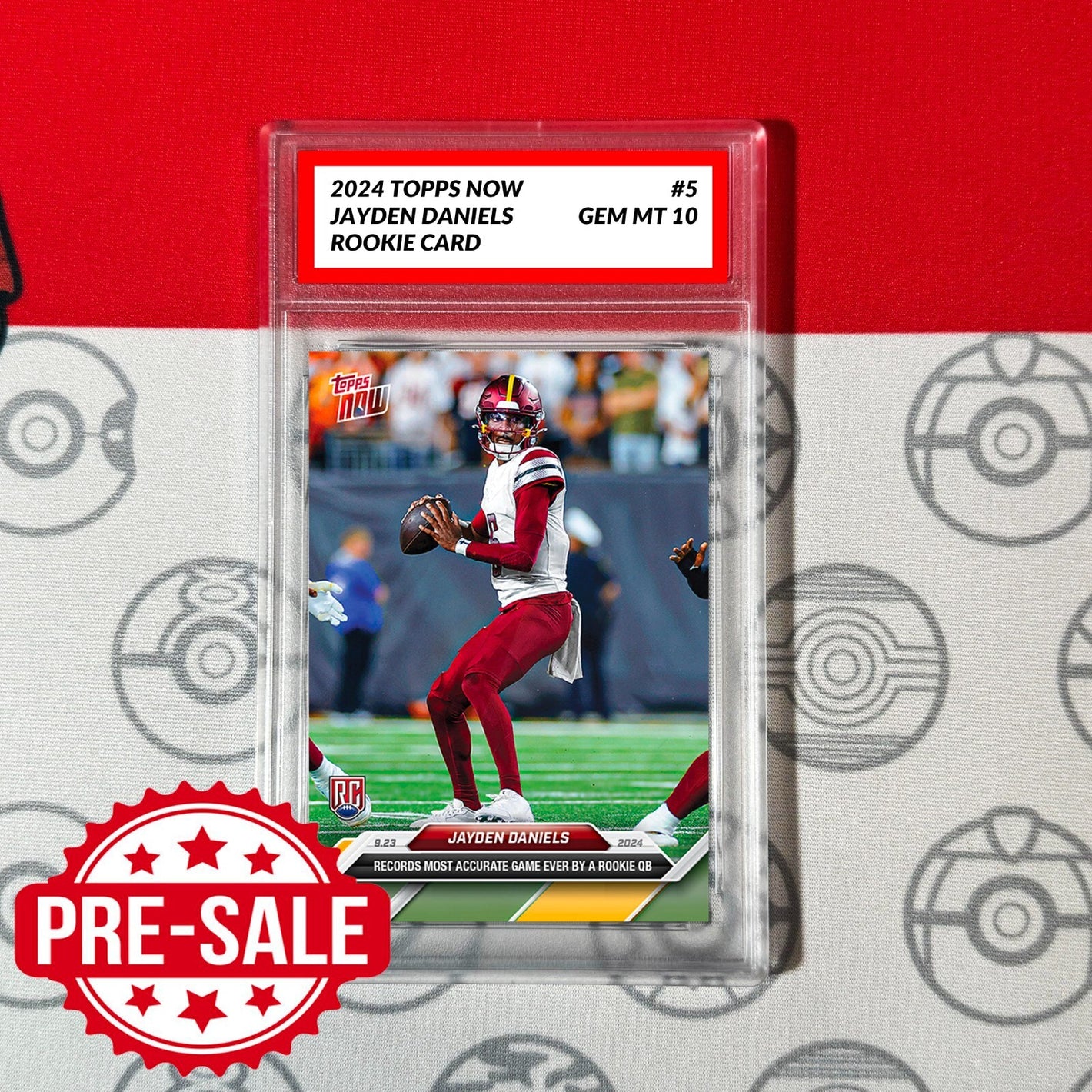 Graded 10 Jayden Daniels #5 RC ROOKIE - 2024 TOPPS NOW Football Card Baseball,Football