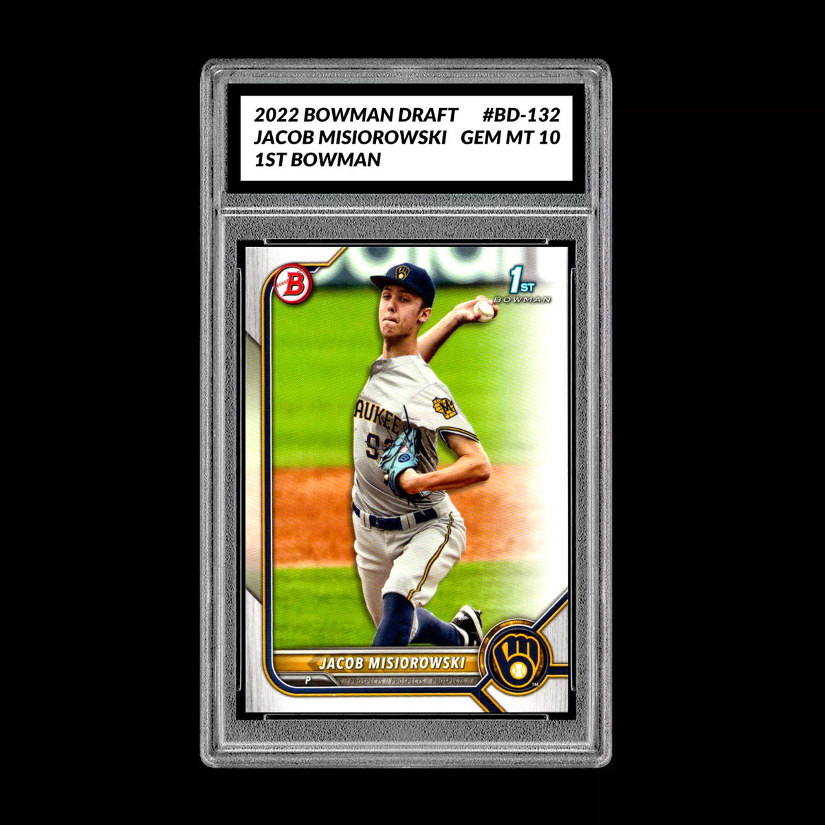 Graded 10 Jacob Misiorowski 2022 Bowman Draft #BD-132 1st Bowman Card Baseball