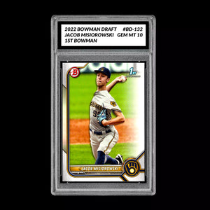 Graded 10 Jacob Misiorowski 2022 Bowman Draft #BD-132 1st Bowman Card Baseball