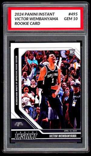 Victor Wembanyama 2023-24 Panini Instant Graded 10 NBA Rookie Card RC #495 Basketball