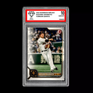 GRADED 10 2022 BOWMAN NPB KAZUMA OKAMOTO #41  BLUE JAYS PROSPECT Baseball