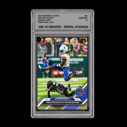 Graded 10 Ashton Jeanty RC Rookie 2024 Bowman U Now Football Card #24 Heisman Football