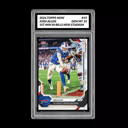 Graded 10 Josh Allen 2026 Topps NOW #19 1st Win in Bills New Stadium  PRESALE Football