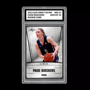 Graded 10 Paige Bueckers 2023 Leaf Draft Silver Rookie Card RC UConn Huskies #18 Basketball