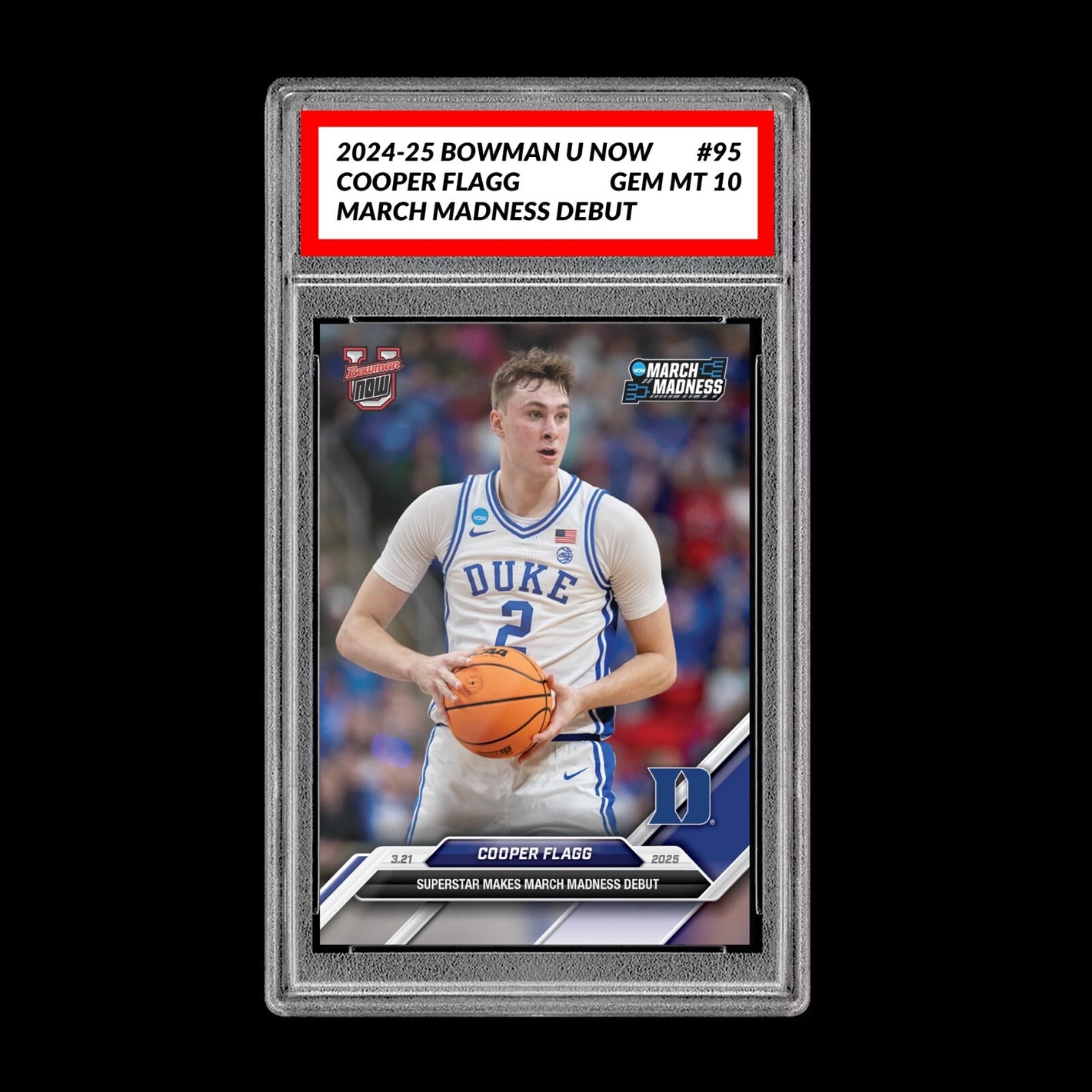 Graded 10 Cooper Flagg #95 NCAA Debut Duke RC Rookie 2024-25 Bowman U Now  Basketball