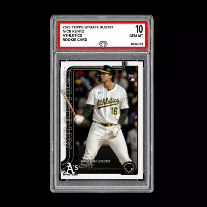 Graded 10 Nick Kurtz #US197 RC Rookie Card 2025 MLB Topps Update Athletics Baseball