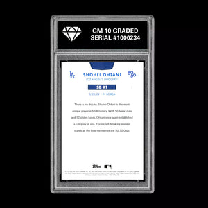 Graded 10 SHOHEI OHTANI SB #1 - 2024 Topps 50/50 Card #1 Dodgers MLB History Baseball