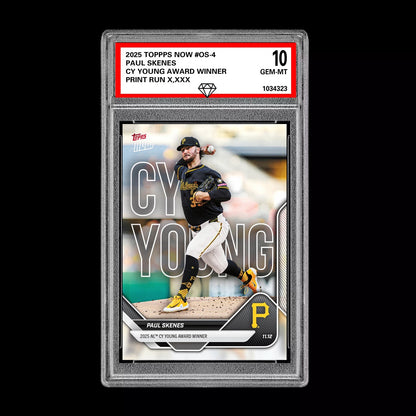 Graded 10 Paul Skenese CY Young Award Winner 2025 Topps Now #OS-4 Presale Baseball