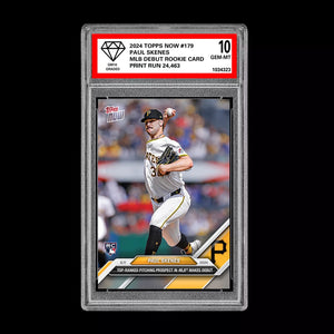 Graded 10 Paul Skenes #179 MLB Debut 2024 Topps Now RC Rookie Card Pirates Baseball