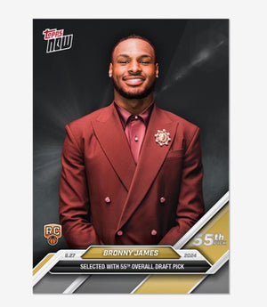 Graded 10 2024 Topps Now NBA #D-9 Bronny James Rookie Lakers RC DRAFT Card Basketball