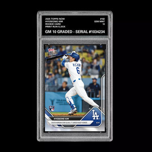 Graded 10 Hyeseong Kim #182 RC Rookie Card 2025 Topps Now 1st HR LA Dodgers Baseball