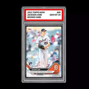 Graded 10 Jackson Jobe 2025 Topps NOW 60 Rookie Earns First Career WIN  Baseball