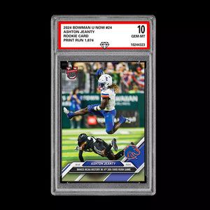 Graded 10 Ashton Jeanty RC Rookie 2024 Bowman U Now Football Card #24 Heisman Football