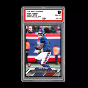 Graded 10 Malik Nabers #18 RC Rookie 2024 Topps NOW Football Card NFL Football