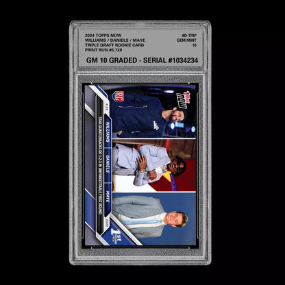 2024 TOPPS NOW #DTRIP CALEB WILLIAMS/DRAKE MAYE/JAYDEN DANIELS GRADED 10 Football