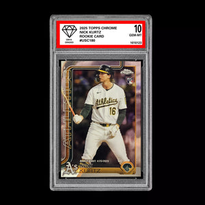 Graded 10 Nick Kurtz #USC180 RC Rookie Card 2025 MLB Topps Chrome Athletics Baseball