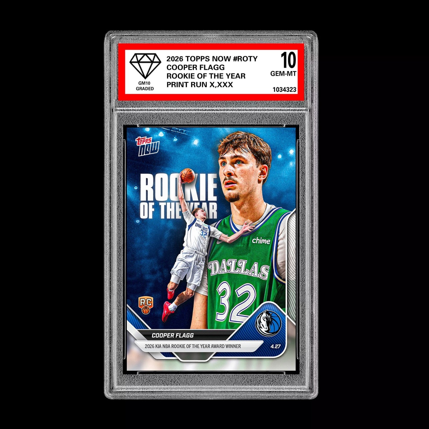 Graded 10 Cooper Flagg RC Rookie Card 2026 NBA Topps Now #ROTY Dallas Presale Basketball