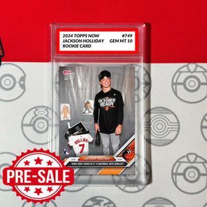 Graded 10 Jackson Holliday #749 RC Rookie Card 2024 Topps Now BABY BIRD Baseball
