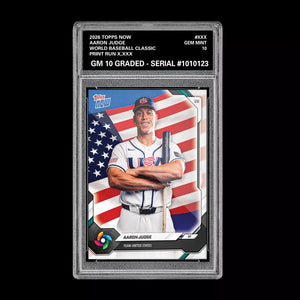 Graded 10 Aaron Judge 2026 Topps NOW World Baseball Classic Team USA PRESALE Baseball