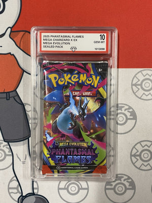 Graded 10 Phantasmal Flames Sealed Pack Mega Charizard X Ex Art Mega Evolution