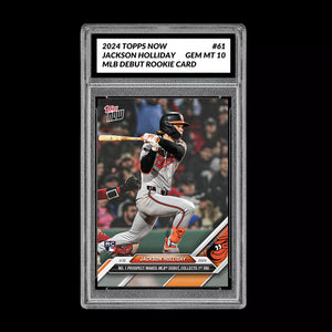 Graded 10 Jackson Holliday 2024 Topps Now RC #61 1st Rookie Baltimore Orioles Baseball