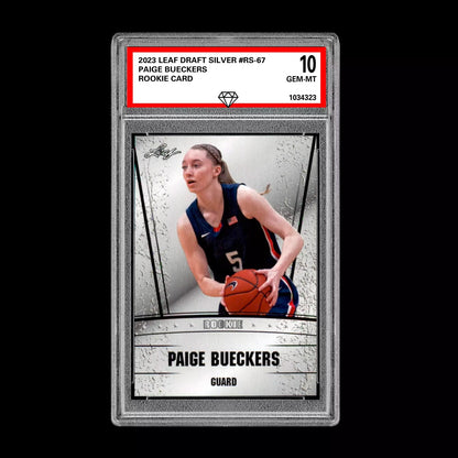 Graded 10 Paige Bueckers 2023 Leaf Draft Silver Rookie Card RC UConn Huskies #18 Basketball