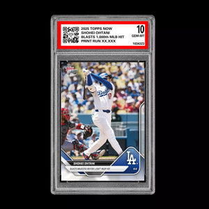 (SCAN THE CODE) Graded 10 Shohei Ohtani 2025 TOPPS NOW #527 1,000th HIT Baseball