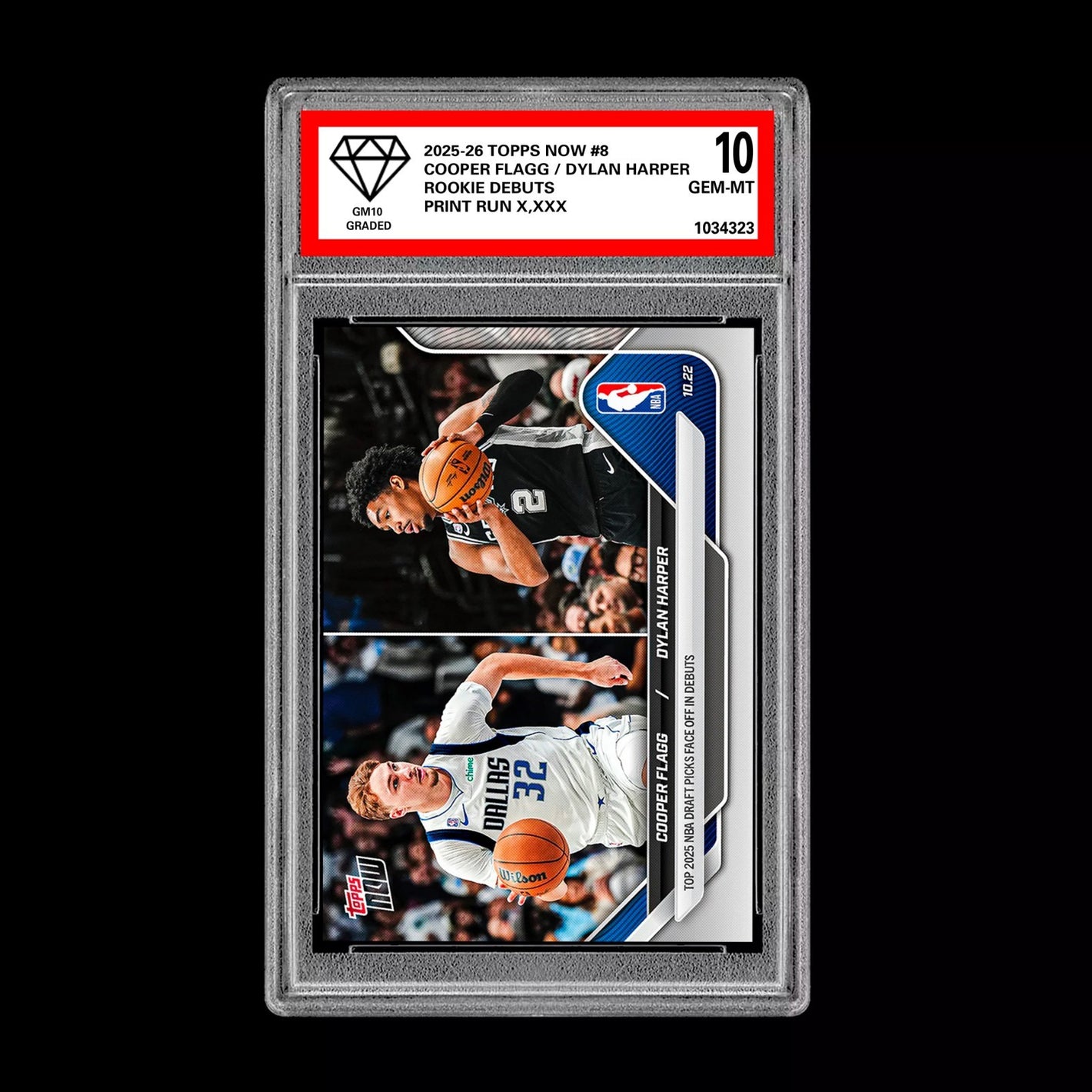 Graded 10 COOPER FLAGG  / DYLAN HARPER ROOKIE RC 2025-26 TOPPS NOW  - Presale Basketball
