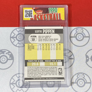 Graded 10 1990 Fleer Scottie Pippen Card 30 MINT Chicago Bulls GEM MINT Basketball