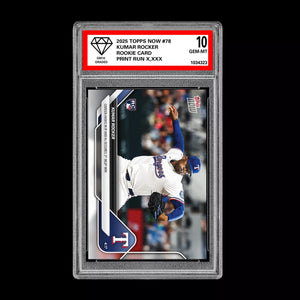 Graded 10 Kumar Rocker Rookie RC Rangers 2025 MLB Topps NOW Card 78  Baseball