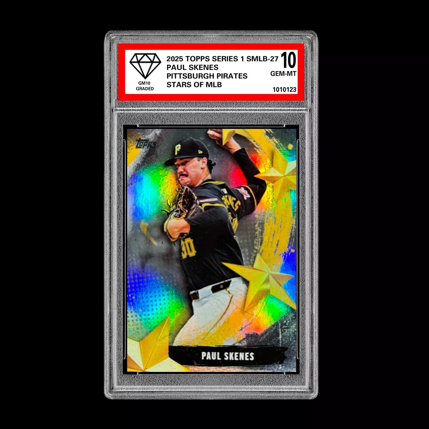 Graded 10 Paul Skenes 2025 Topps Stars of MLB Insert SMLB-27 Pittsburgh Pirates Baseball