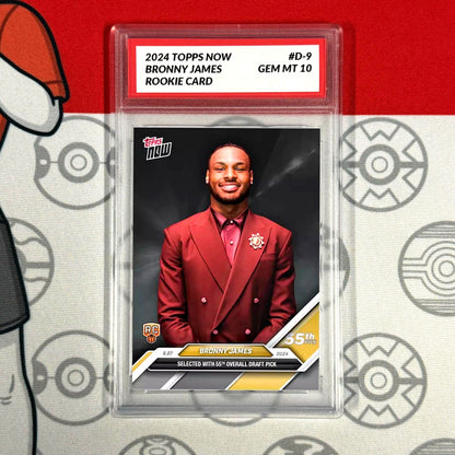 Graded 10 2024 Topps Now NBA #D-9 Bronny James Rookie Lakers RC DRAFT Basketball