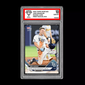 Graded 10 Jake Mangum #25 RC Rookie 2025 MLB TOPPS NOW Card Tampa  Baseball