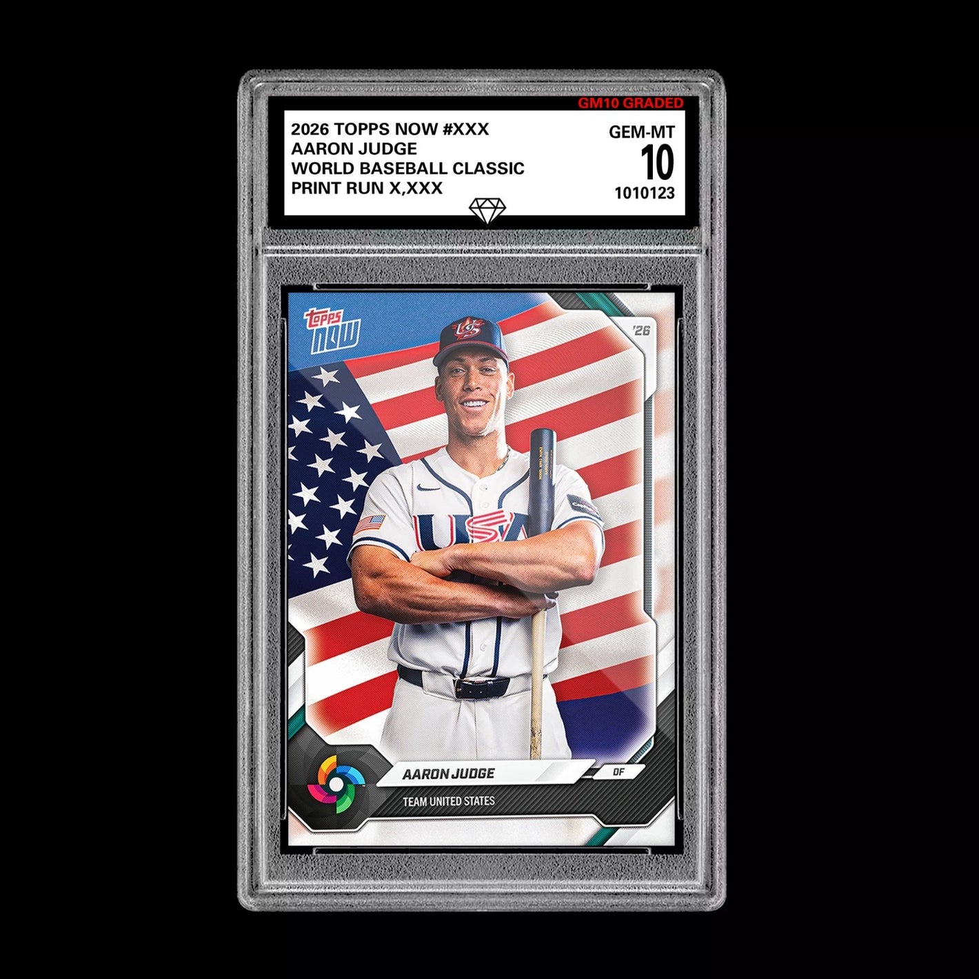 Graded 10 Aaron Judge 2026 Topps NOW World Baseball Classic Team USA PRESALE Baseball