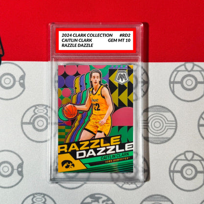 Graded 10 Caitlin Clark Mosaic Razzle Dazzle RC #RD2 2024 Panini CC Collection Basketball