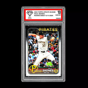 Graded 10 Paul Skenes Rookie DEBUT Card 2024 MLB TOPPS UPDATE US288 Pirates RC Baseball