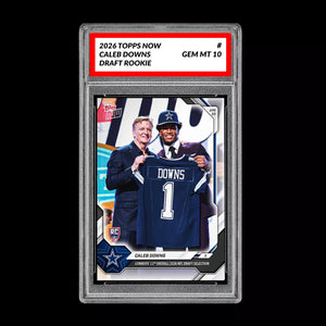 Graded 10 Caleb Downs 2026 TOPPS NOW RC Rookie Card Cowboys Football