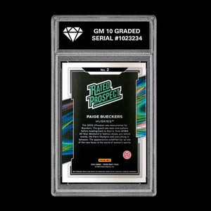 Graded 10 Paige Bueckers #2 RC 2024 Panini Prizm Draft Picks Rated Rookie Card Basketball